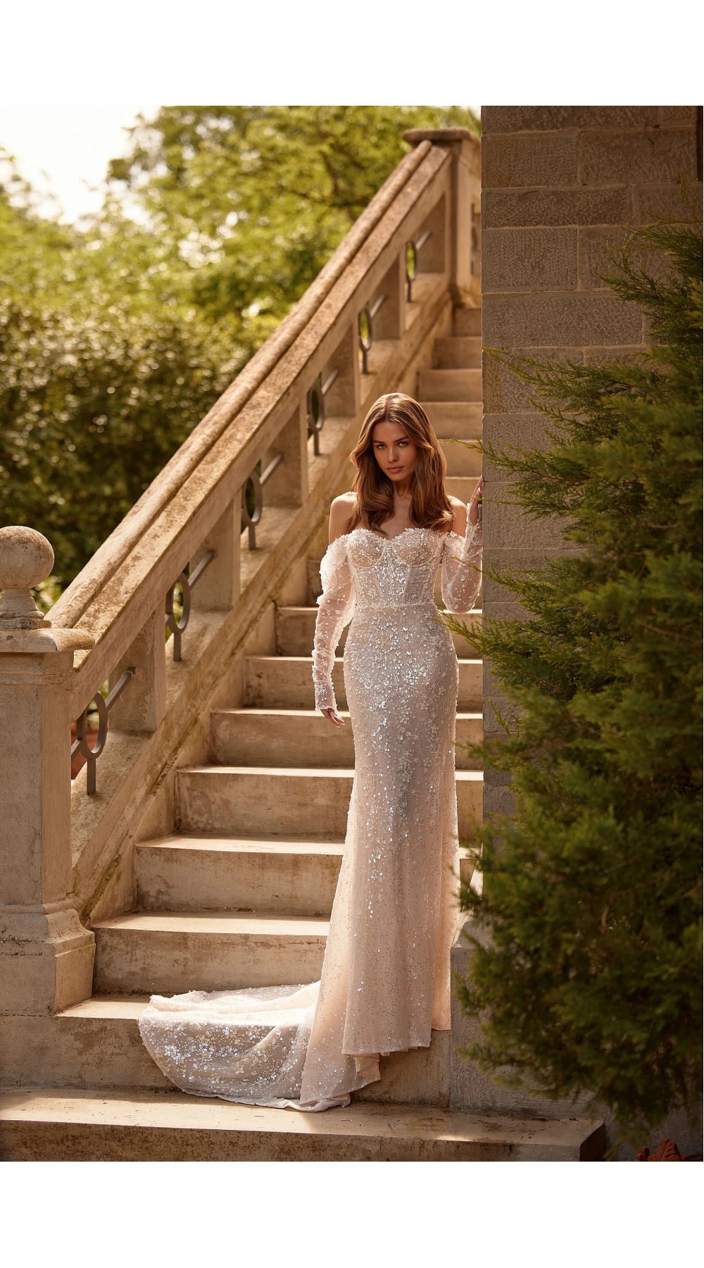 Luxury Wedding Dress - Mermaid Embroidered Sequins and Skirt with Lining - Lore - LDK-08313.42.17